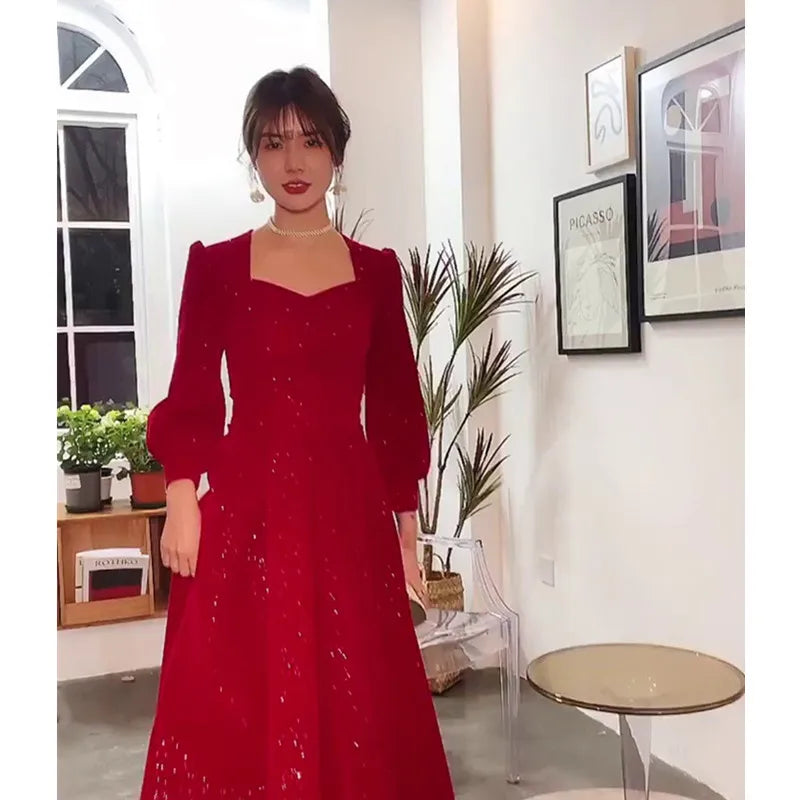 Red Elegant Fish Tail Dress
