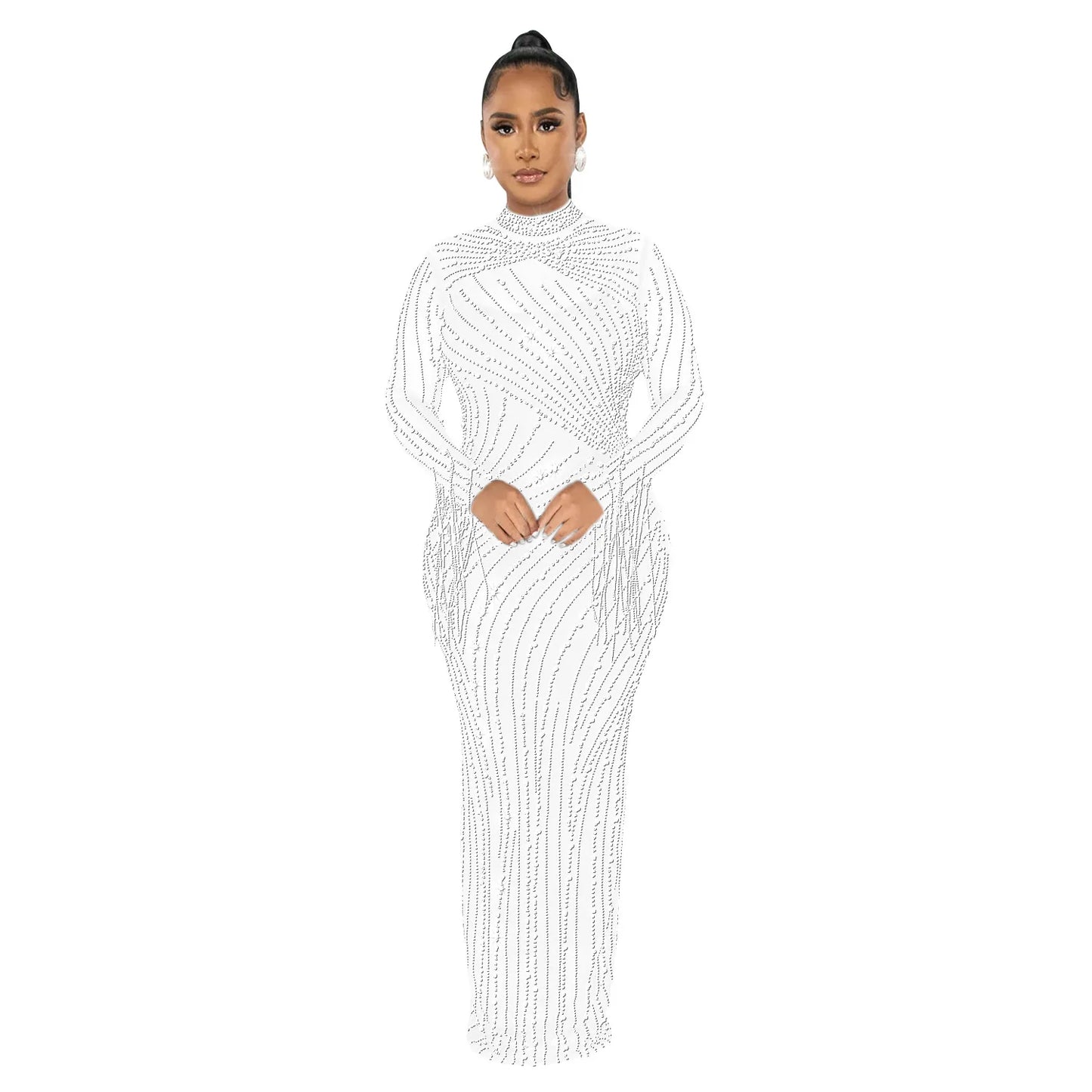 Sparkly Rhinestone Transparent Long party dress