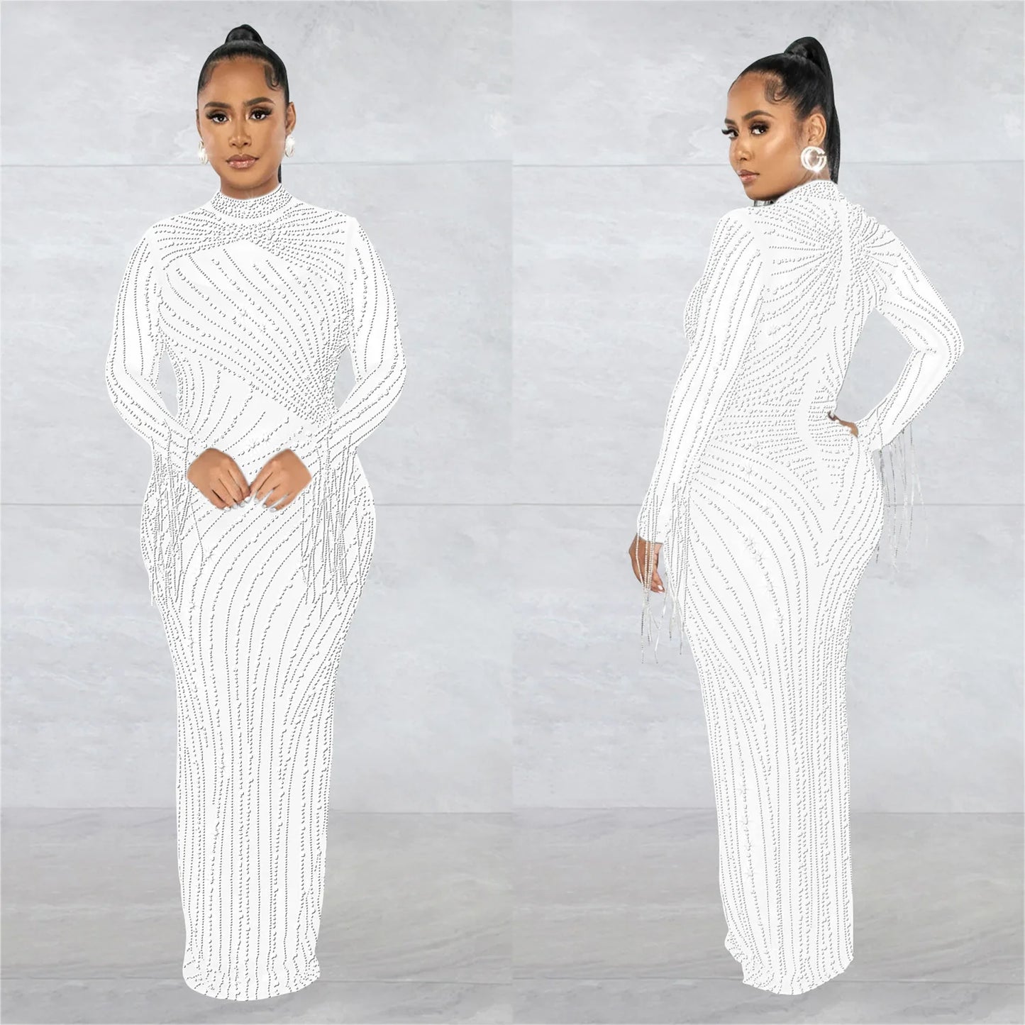 Sparkly Rhinestone Transparent Long party dress