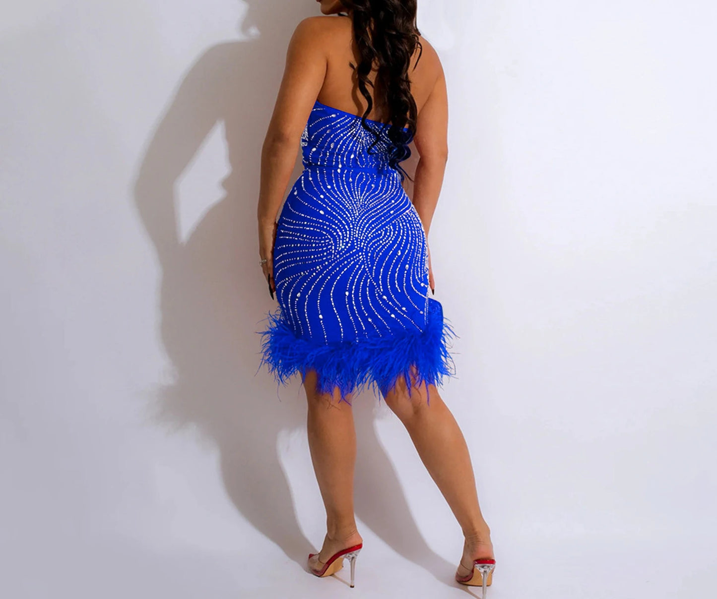 Sparkly Diamonds Elegant Dress Women For Wedding Party Cocktail Prom Dress