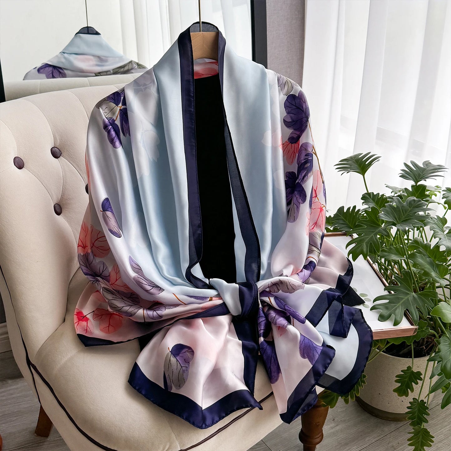 Latest Women Spring High Quality Soft Silk Scarf Women 