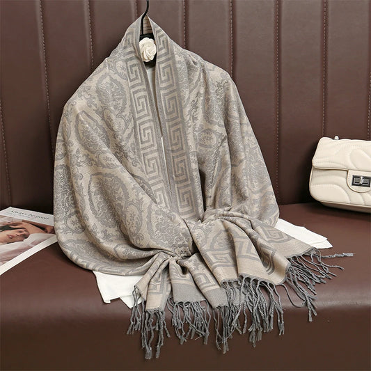 2025 Luxury Thick Cashmere Scarf for Women – Printed Pashmina Wrap, Travel Poncho & Warm Winter Shawl