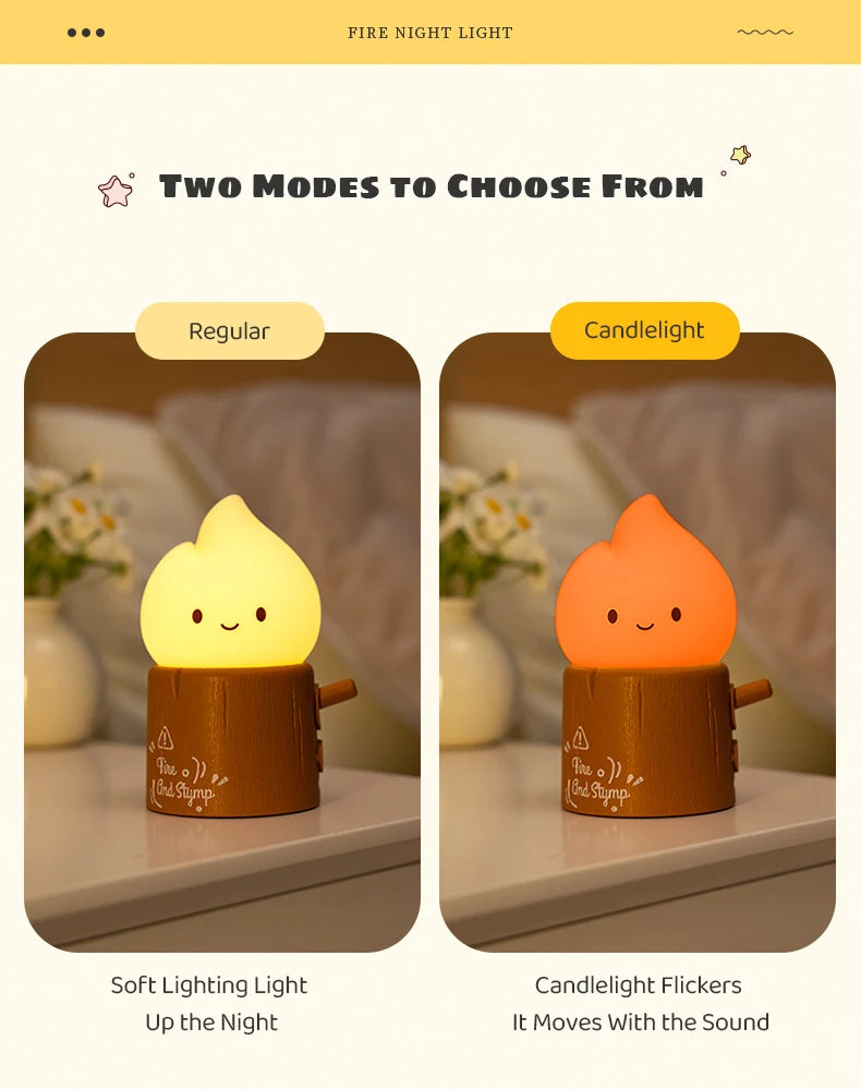 Flameless Candles Night Light Cute Sleeping Nightlights Dimmable 2 Lighting Modes Bedside Lamp For Kid Bedroom