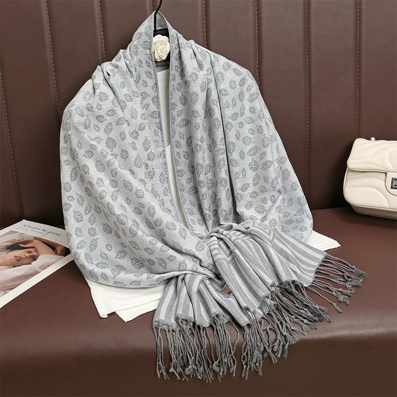 2025 Luxury Thick Cashmere Scarf for Women – Printed Pashmina Wrap, Travel Poncho & Warm Winter Shawl