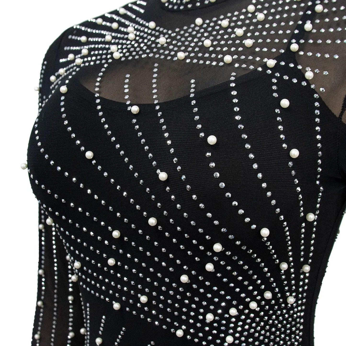 Sparkly Rhinestone Transparent Long party dress