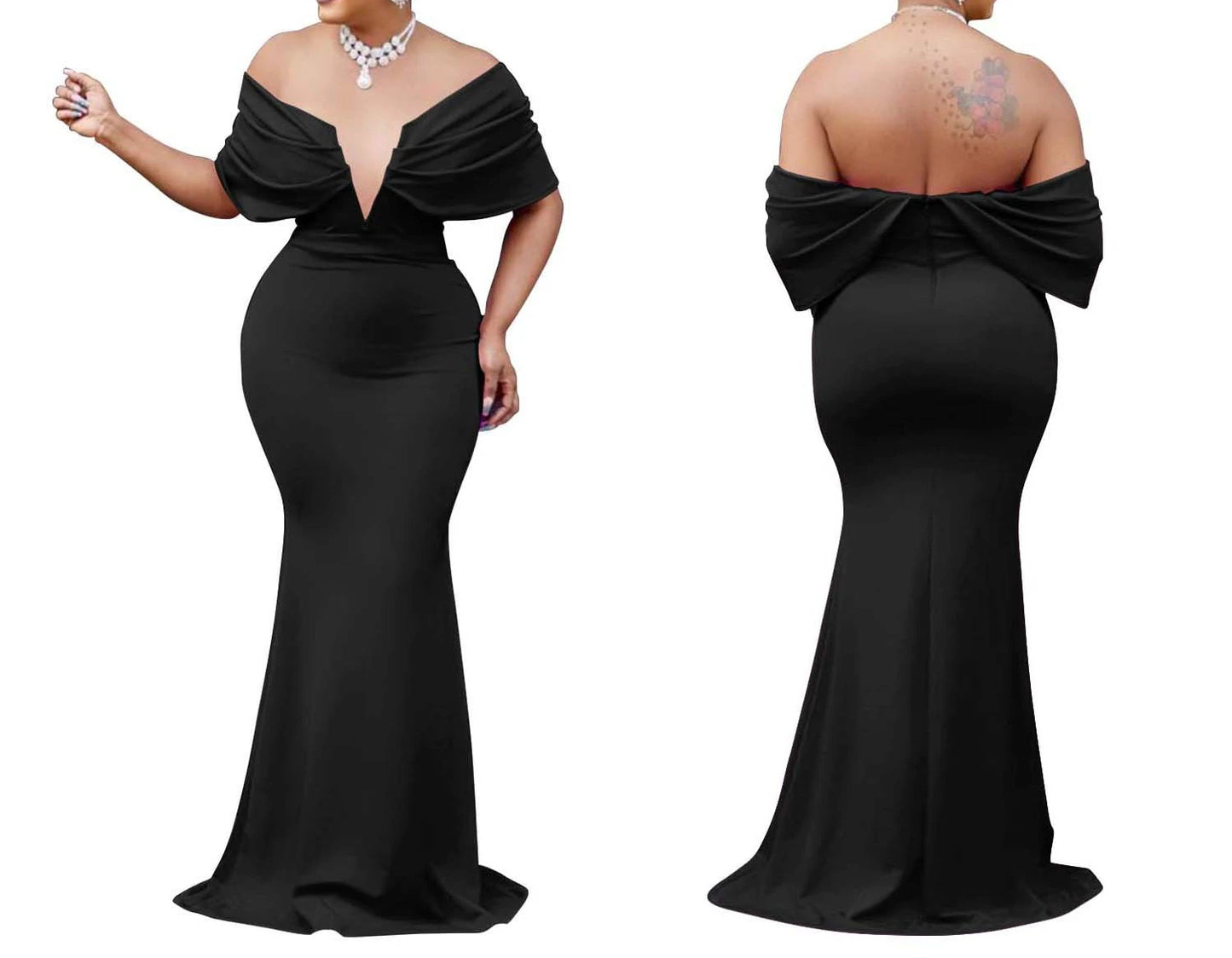 Women Sleeveless Bodycon V-neck Off The Shoulder Elegant Party Dresses