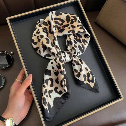 Luxury Print Satin Silk Square Scarf for Women Shawl Hijab Neckerchief Female Hair Ribbon Headband Fashion Wrap Bandana 2023 New l F.A Mirage