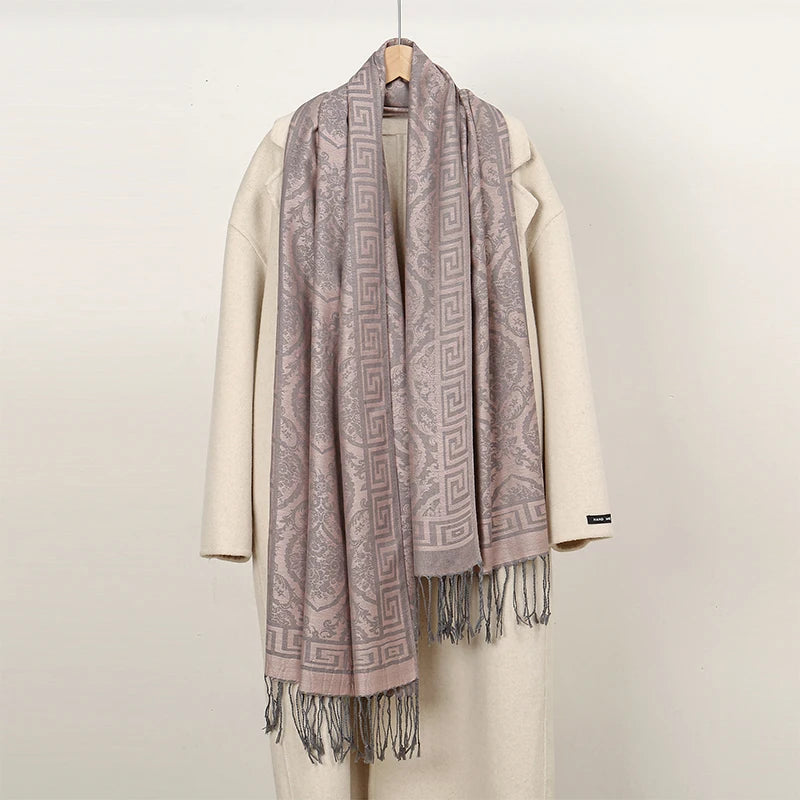 2025 Luxury Thick Cashmere Scarf for Women – Printed Pashmina Wrap, Travel Poncho & Warm Winter Shawl