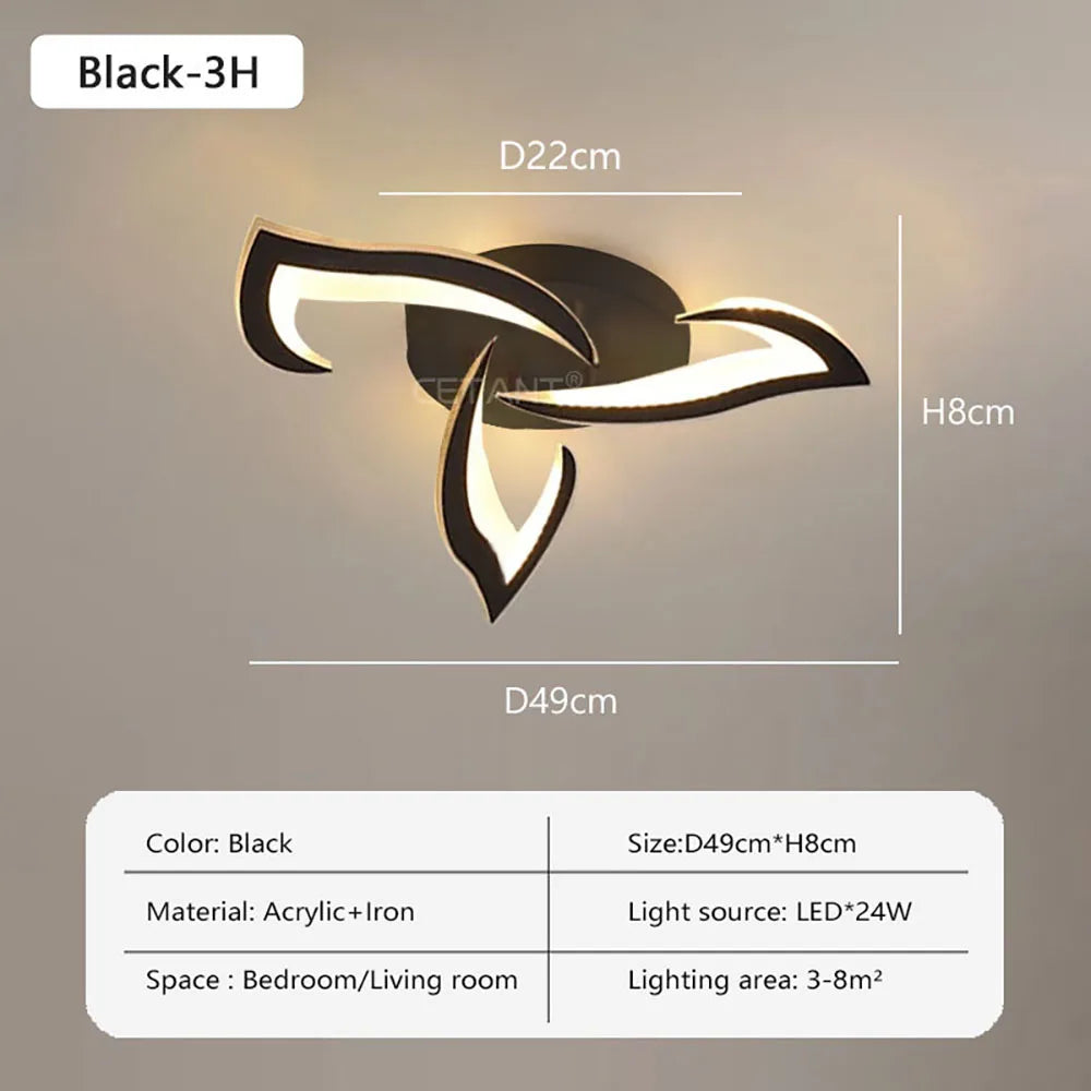 Modern LED Ceiling Light Line Design Creative Windmill For Lighting Fixtures In Living Rooms Bedrooms Study Rooms Dining Rooms