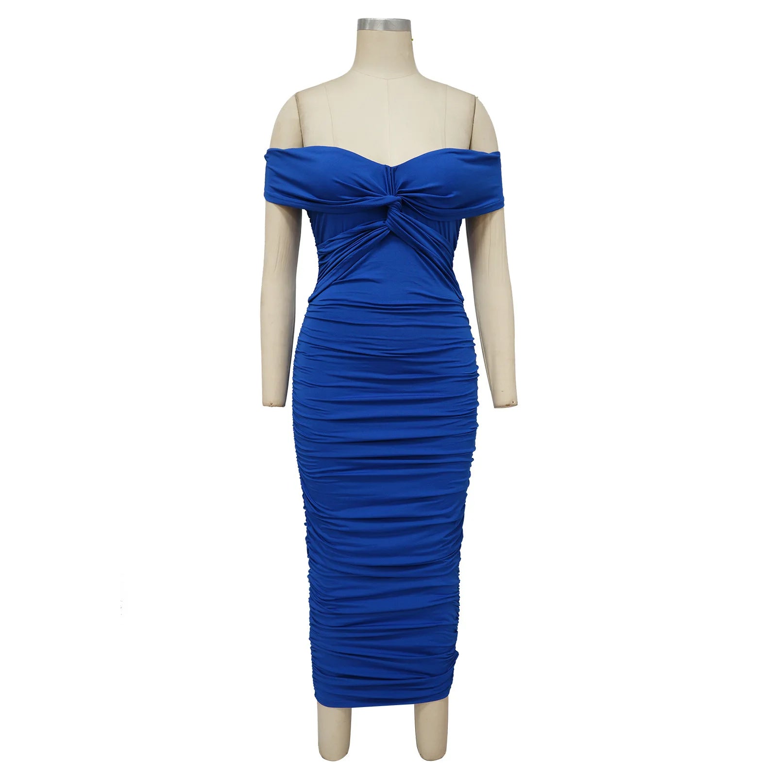 V-neck Pleated Cocktail Elegant Party Dress