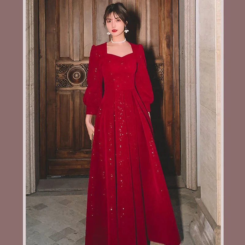 Red Elegant Fish Tail Dress