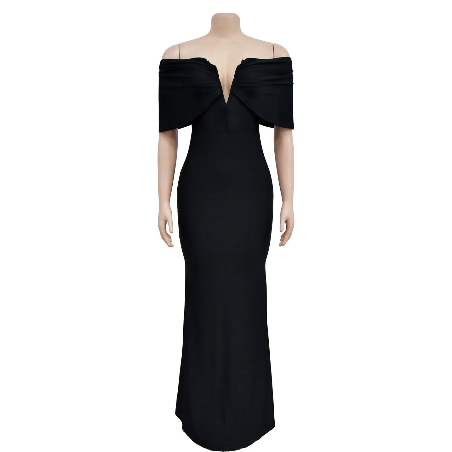 Women Sleeveless Bodycon V-neck Off The Shoulder Elegant Party Dresses