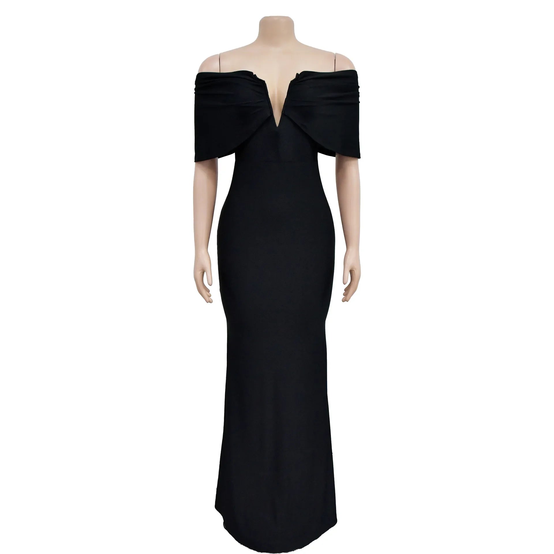 Women Sleeveless Bodycon V-neck Off The Shoulder Elegant Party Dresses