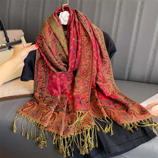 Luxury Brand Autumn Cashmere Pashmina Shawl