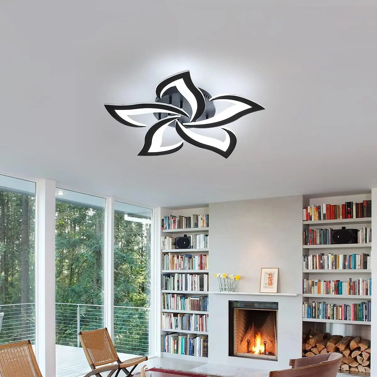 Modern LED Ceiling Light Line Design Creative Windmill For Lighting Fixtures In Living Rooms Bedrooms Study Rooms Dining Rooms
