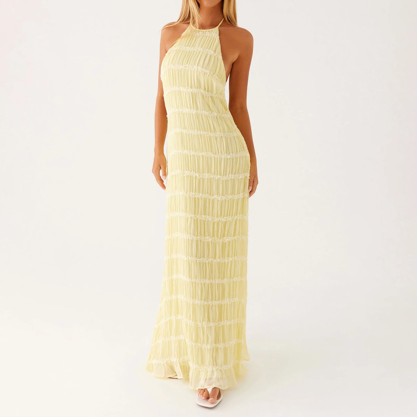 Women’s Ruched Bodycon Long Dress