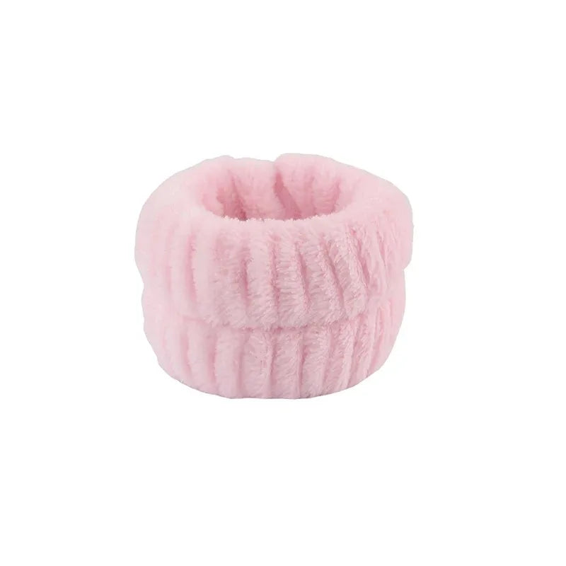 Women's Bow Headband & Wristband Set – Soft Elastic Towel Material for Face Washing, Makeup, Skincare, Yoga & Shower Use