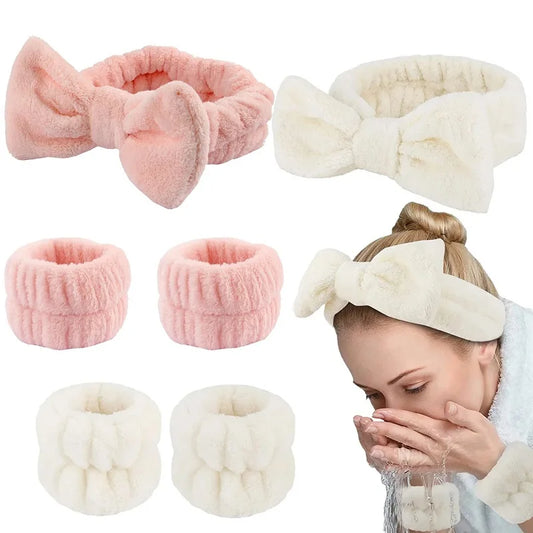 Women's Bow Headband & Wristband Set 