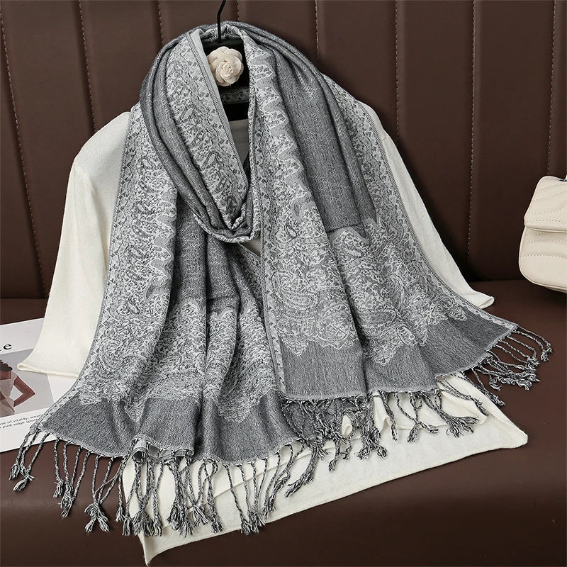 Luxury Brand Autumn Cashmere Pashmina Shawl – Warm Winter Printed Wrap & Cotton Scarf 2025