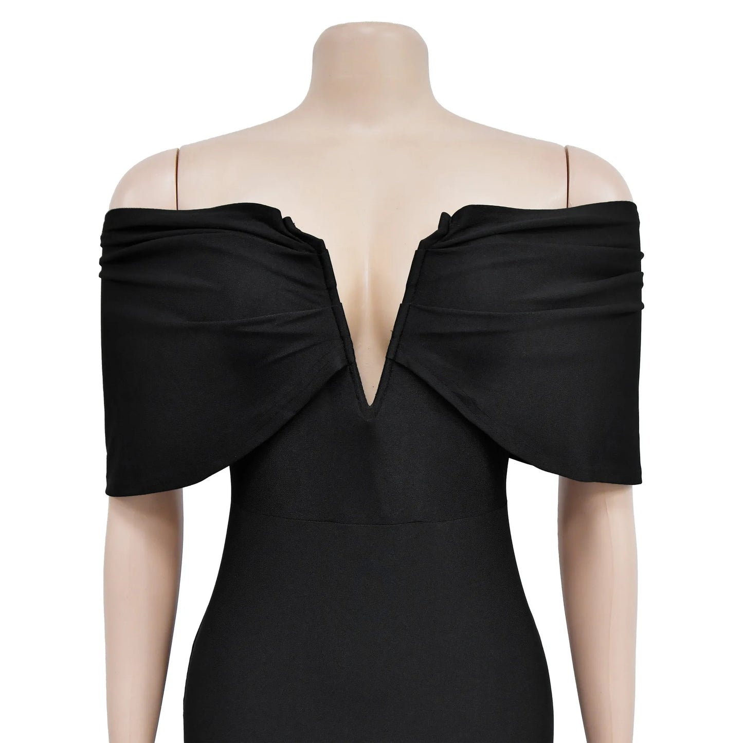 Women Sleeveless Bodycon V-neck Off The Shoulder Elegant Party Dresses