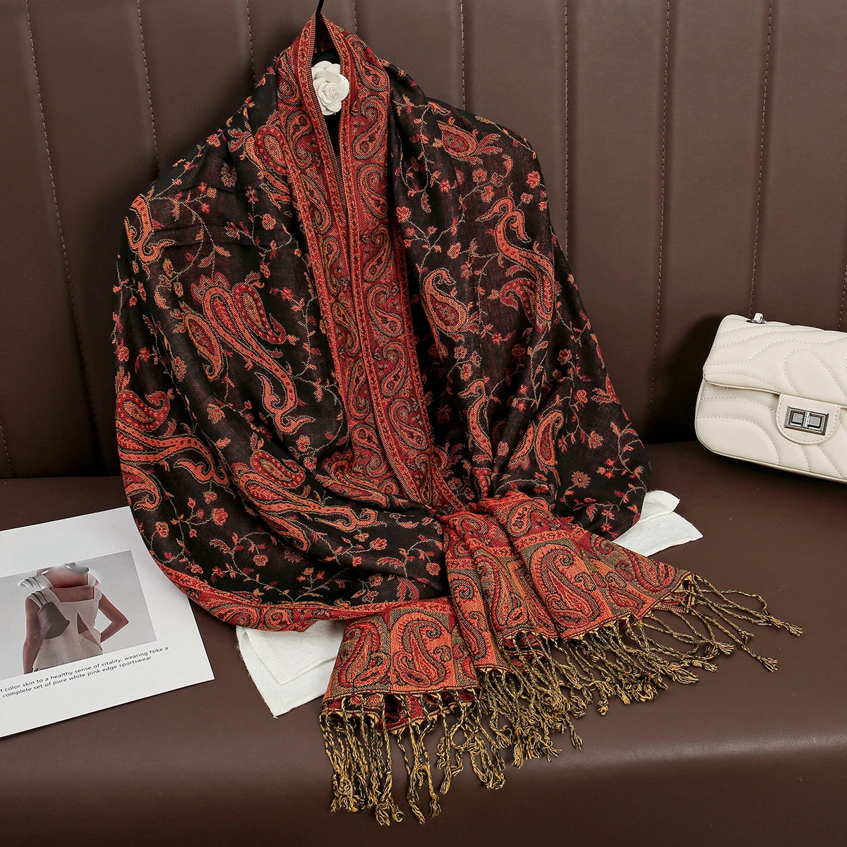 Tassel Blanket Design Thick Pashmina – New Winter Warm Shawl Wrap & Cashmere Scarf for Women 2025
