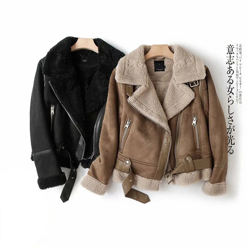 Autumn and Winter New Suede Surface Imitation Fur Integrated Warm Jacket