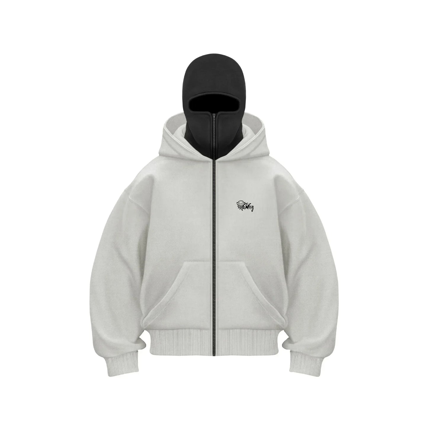 Y2K Vintage Oversized Zip-Up Hoodie – Gothic Streetwear for Men & Women