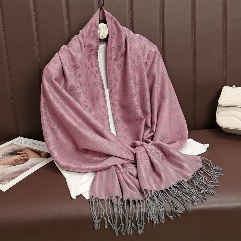 2025 Luxury Thick Cashmere Scarf for Women – Printed Pashmina Wrap, Travel Poncho & Warm Winter Shawl