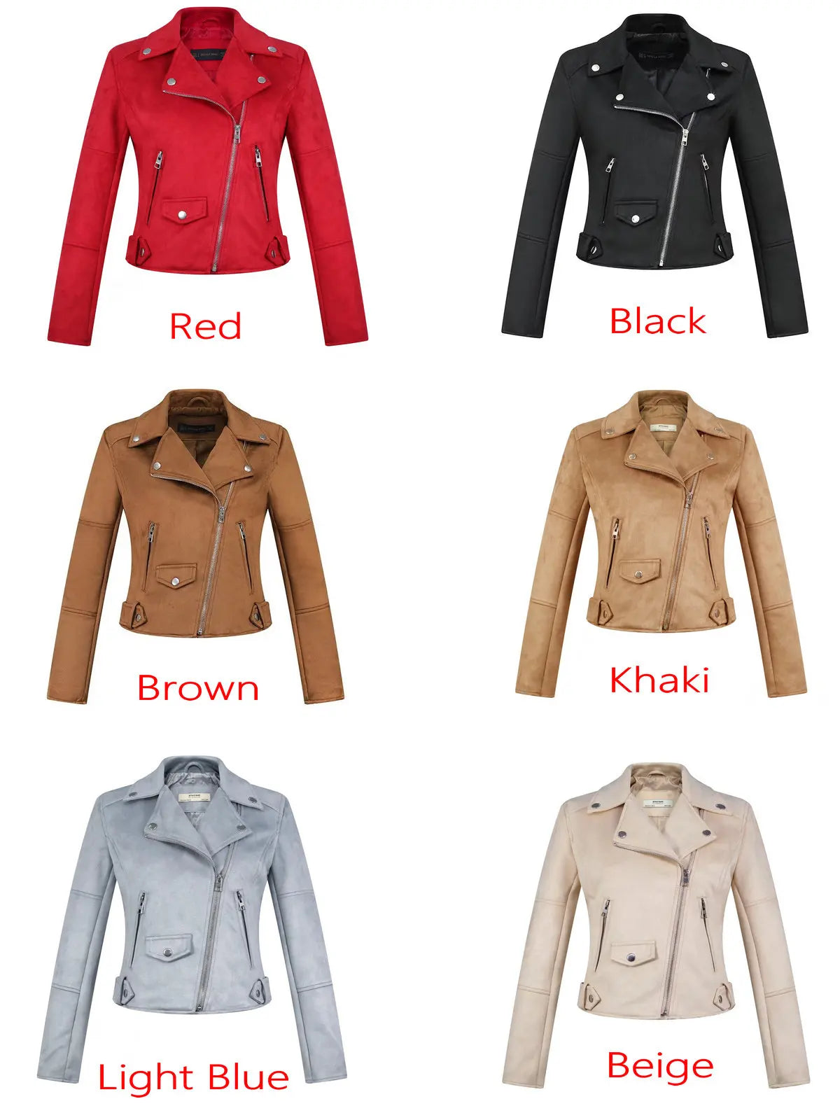 Womens Fashion Soft Faux Suede Leather Jackets 