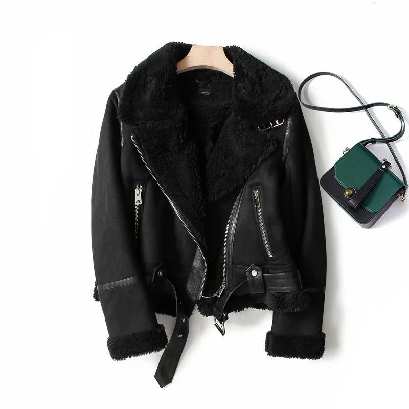 Autumn and Winter New Suede Surface Imitation Fur Integrated Warm Jacket