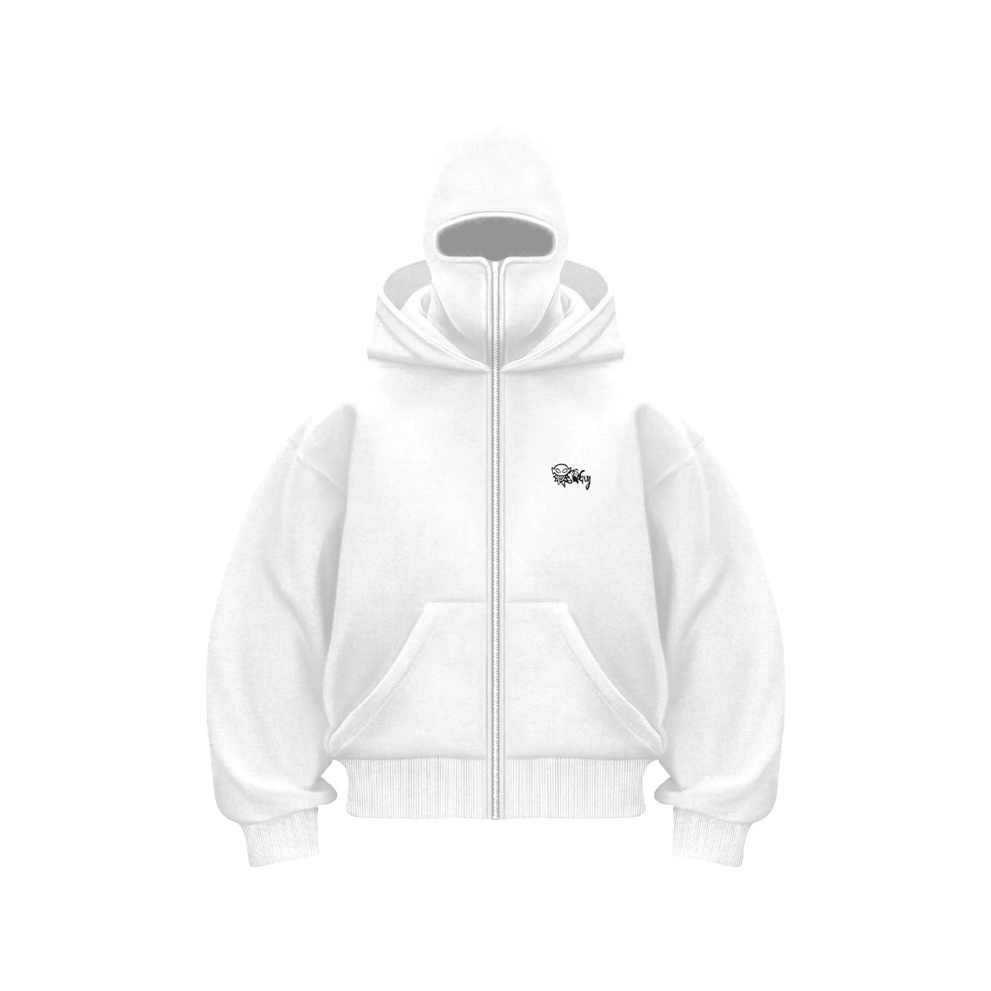 Y2K Vintage Oversized Zip-Up Hoodie – Gothic Streetwear for Men & Women