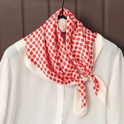 Luxury Print Satin Silk Square Scarf for Women Shawl Hijab Neckerchief Female Hair Ribbon Headband Fashion Wrap Bandana 2023 New l F.A Mirage