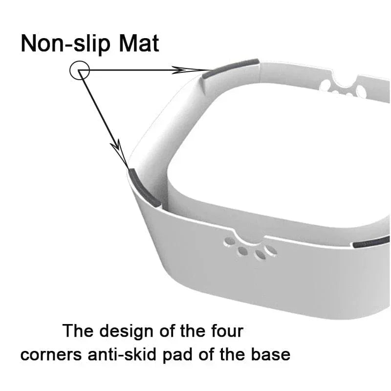 Dog water bowl base with non-slip mat and anti-skid pad design on four corners.