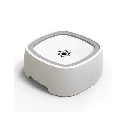 No spill dog water bowl, square white design, anti-splash, modern pet accessory