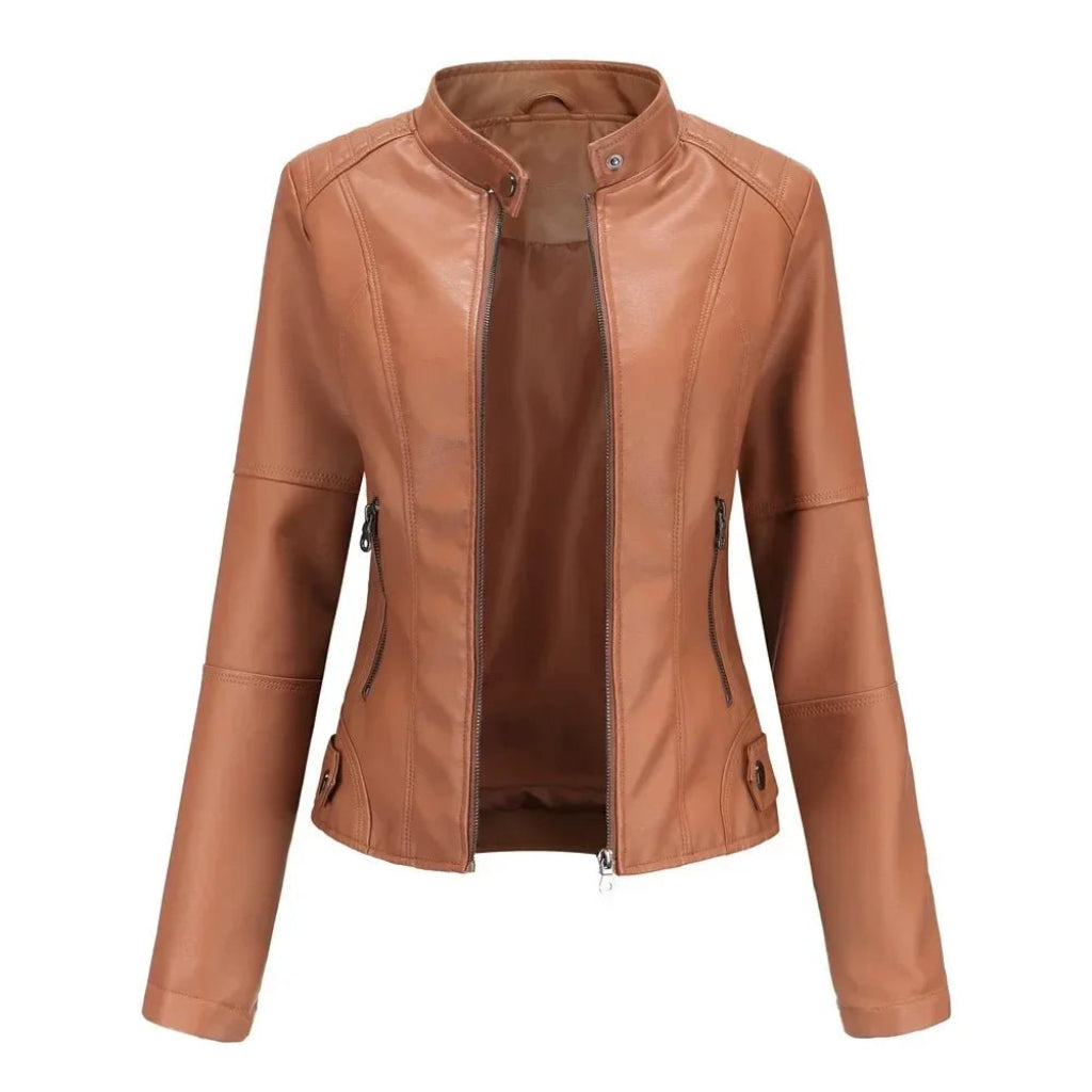 Faux Leather Moto Jacket Women