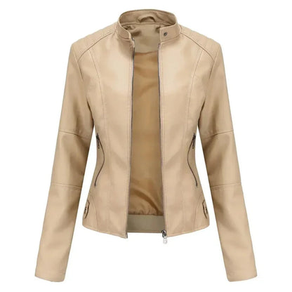 Faux Leather Moto Jacket Women