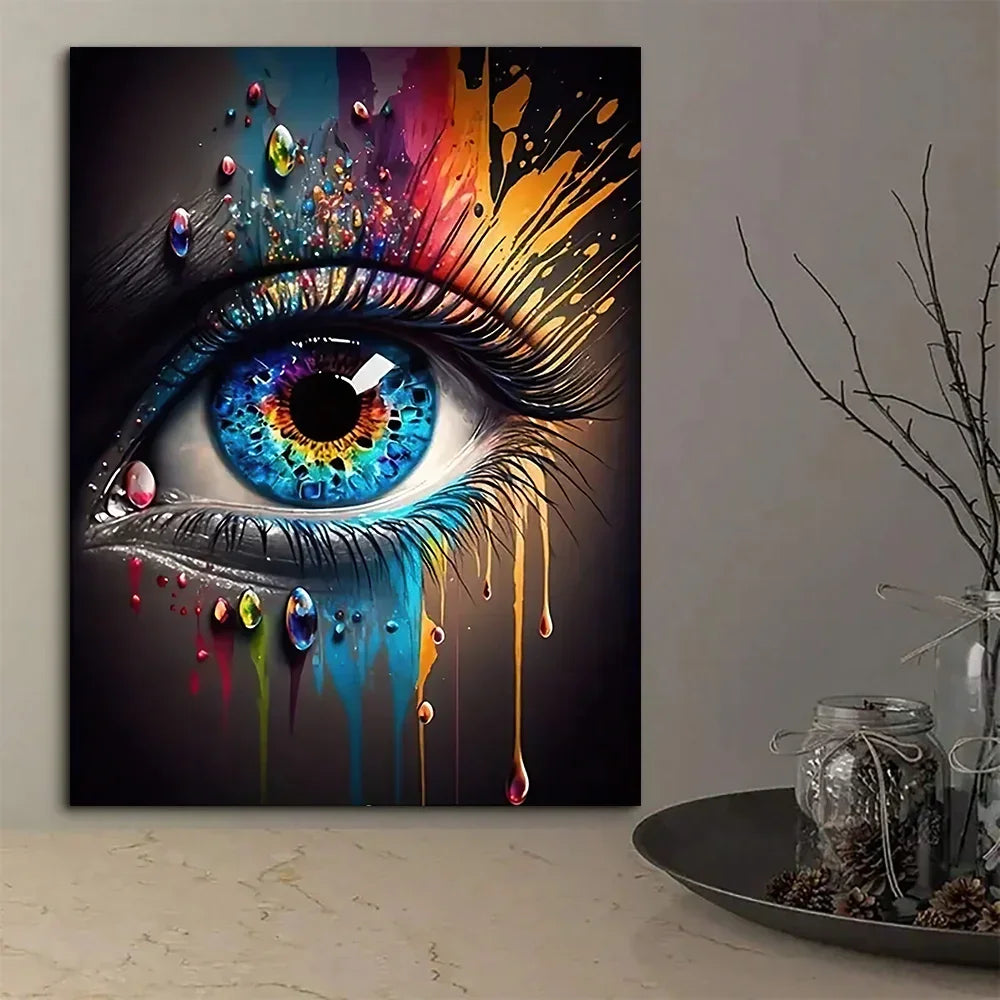 Colorful Eye Abstract Canvas Art Fameless Modern Wall Decor