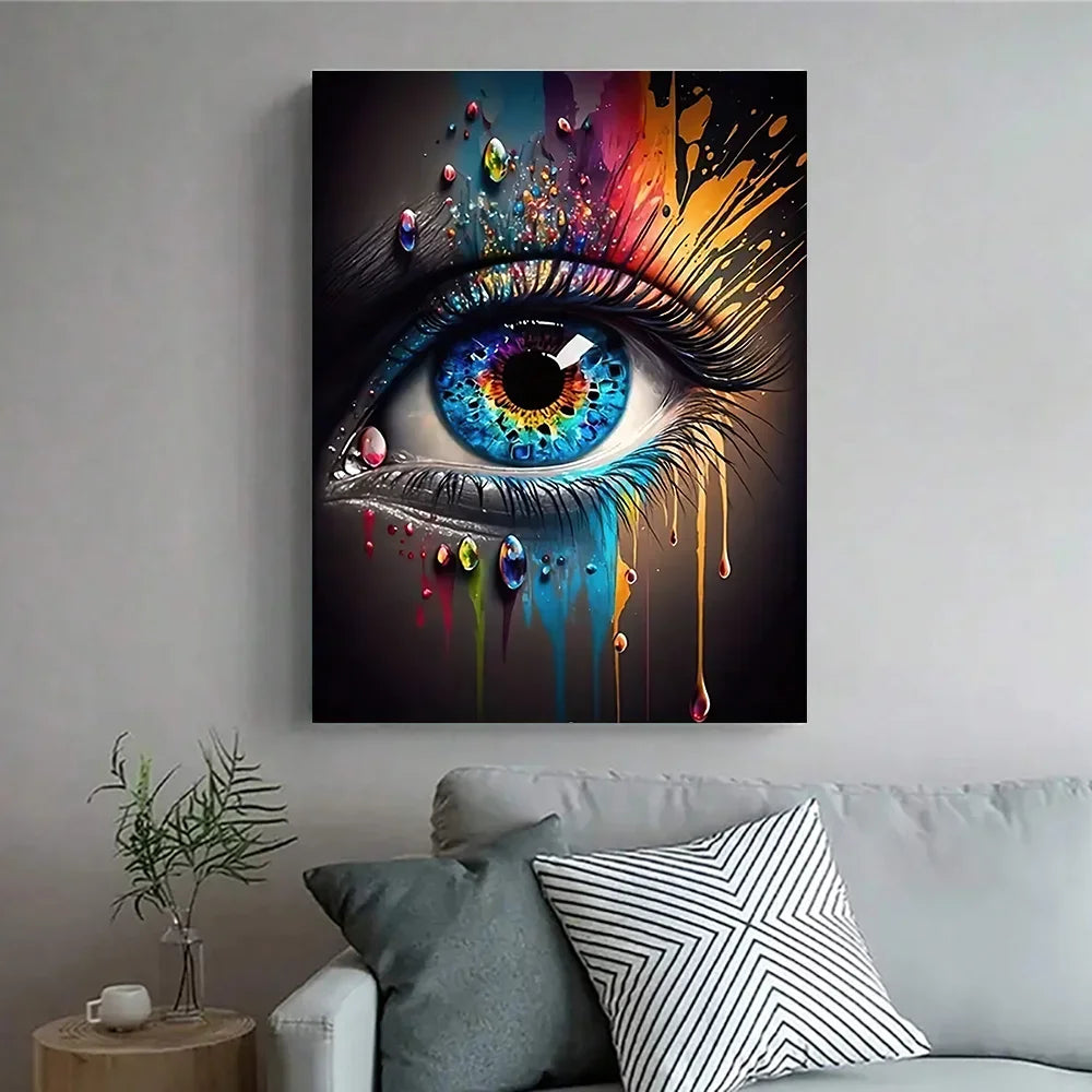 Colorful Eye Abstract Canvas Art Fameless Modern Wall Decor