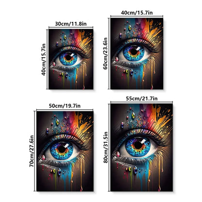 Colorful Eye Abstract Canvas Art Fameless Modern Wall Decor