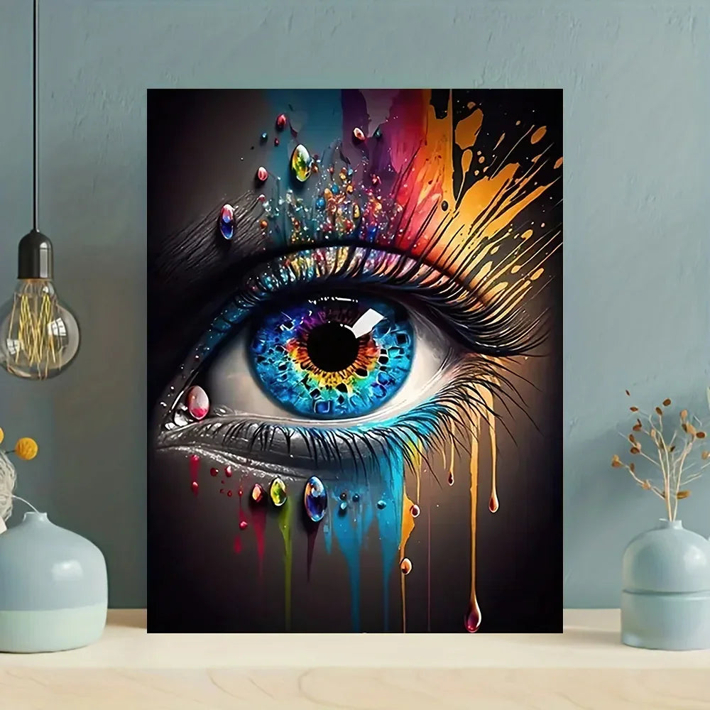 Colorful Eye Abstract Canvas Art Fameless Modern Wall Decor
