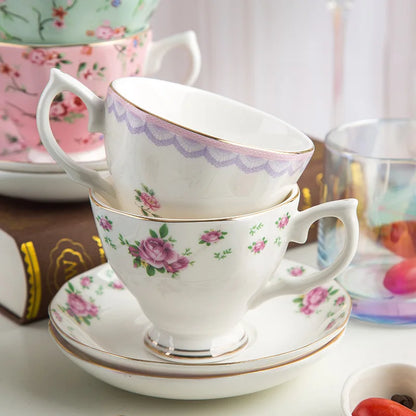 Floral Bone Tea Cup Set