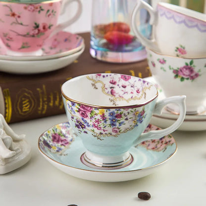 Floral Bone Tea Cup Set