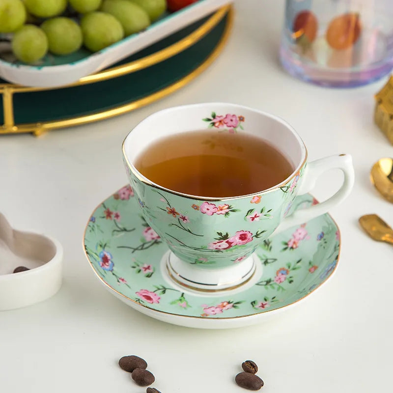 Floral Bone Tea Cup Set