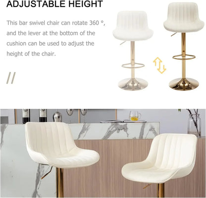 Gold Velvet Adjustable Bar Stools