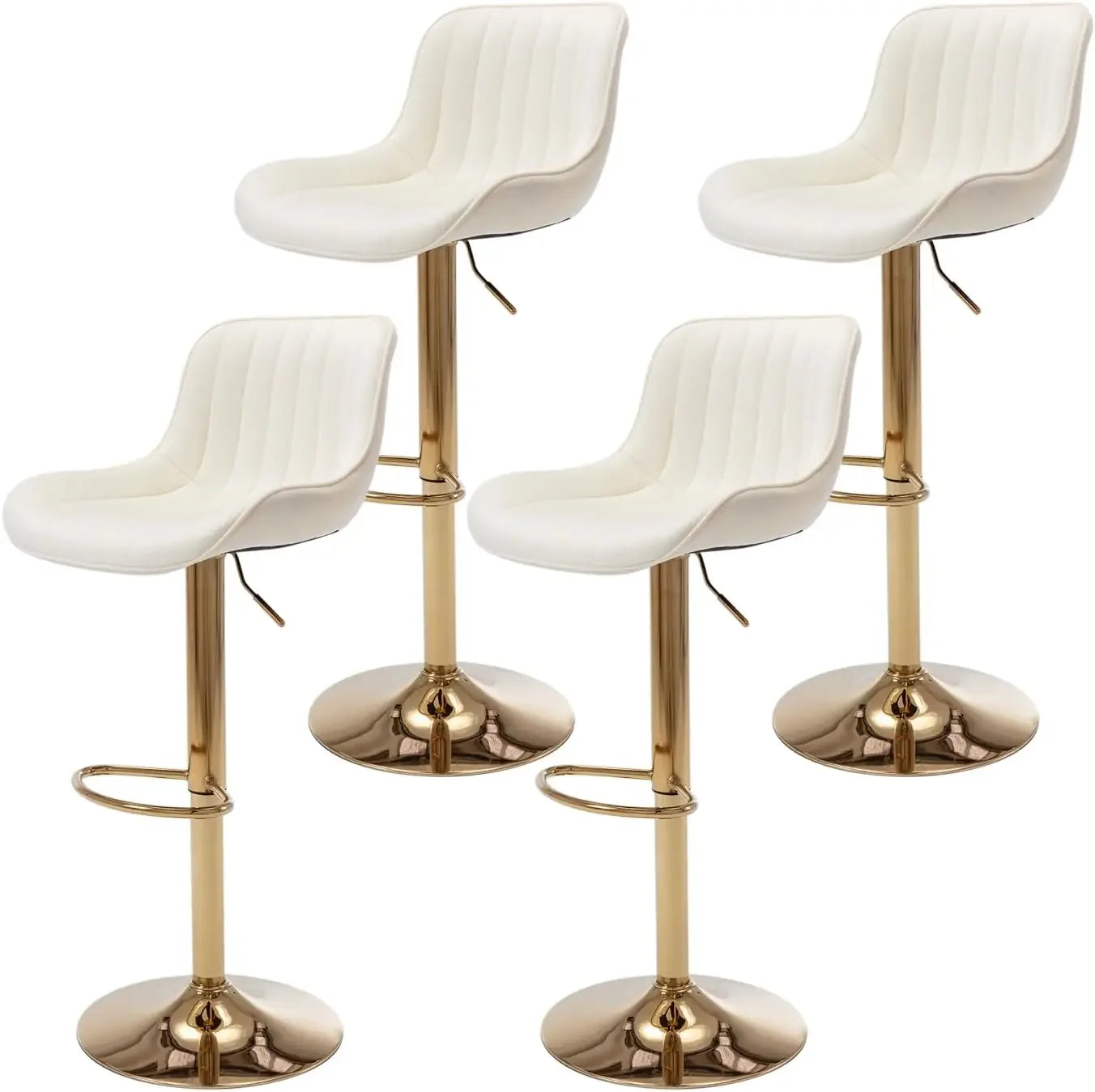 Gold Velvet Adjustable Bar Stools