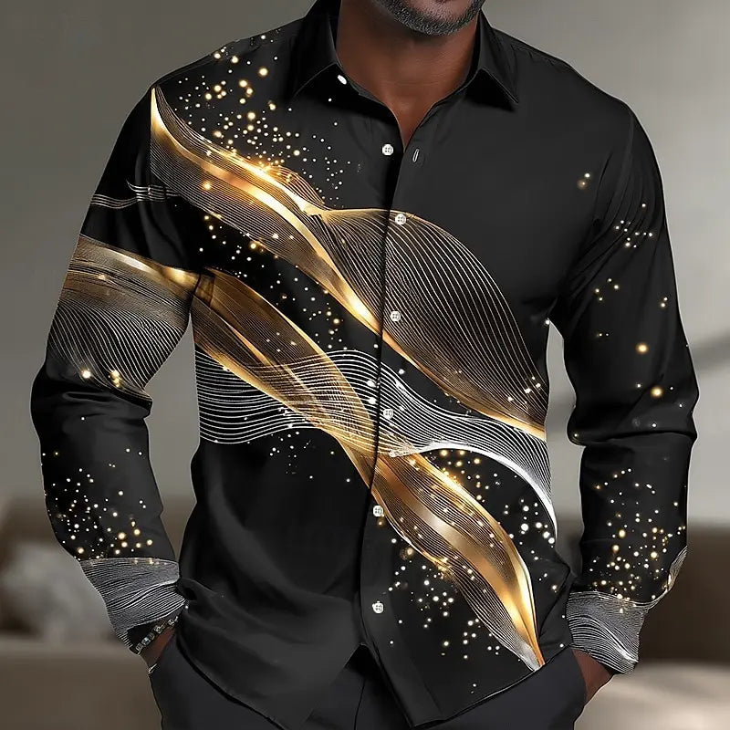 Gradient Wave Print Shirt