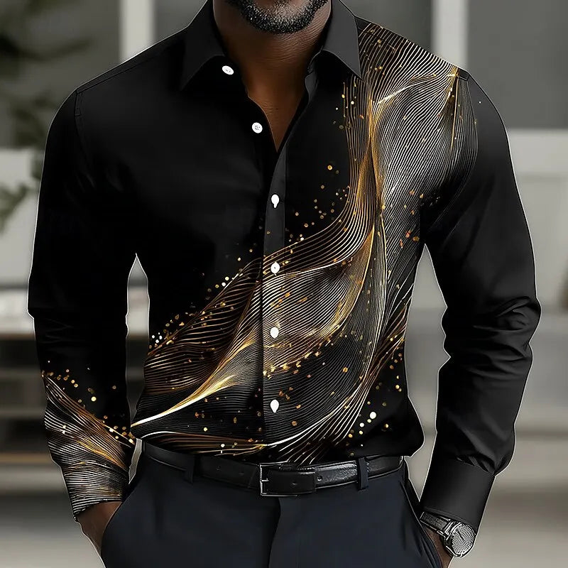 Gradient Wave Print Shirt