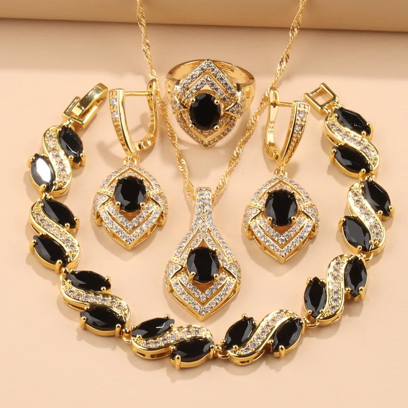 Hawaiian Zircon Bridal Jewelry Set