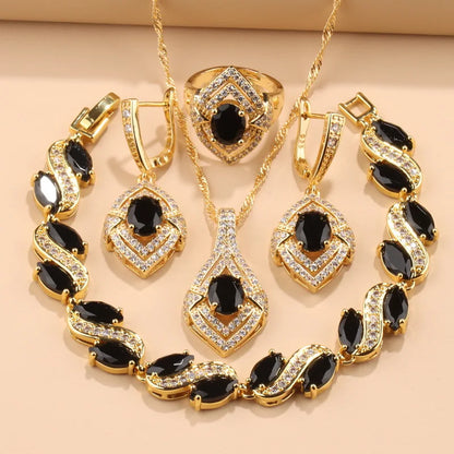 Hawaiian Zircon Bridal Jewelry Set