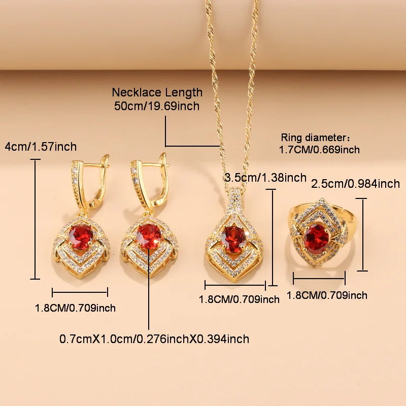 Hawaiian Zircon Bridal Jewelry Set